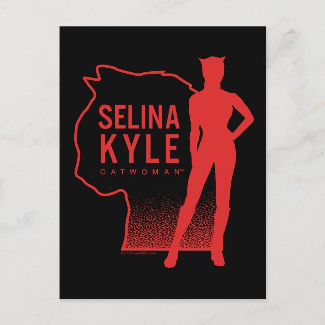 Selina Kyle Catwoman Outline Logo Postcard (Front)