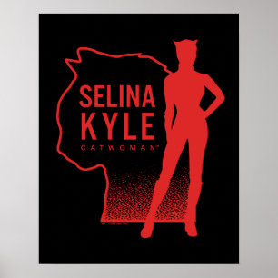 Selina Kyle Catwoman Outline Logo Poster