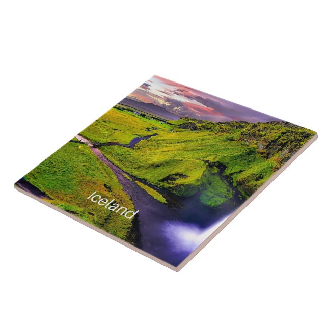 Seljalandfoss, Iceland Ceramic Tile (Side)