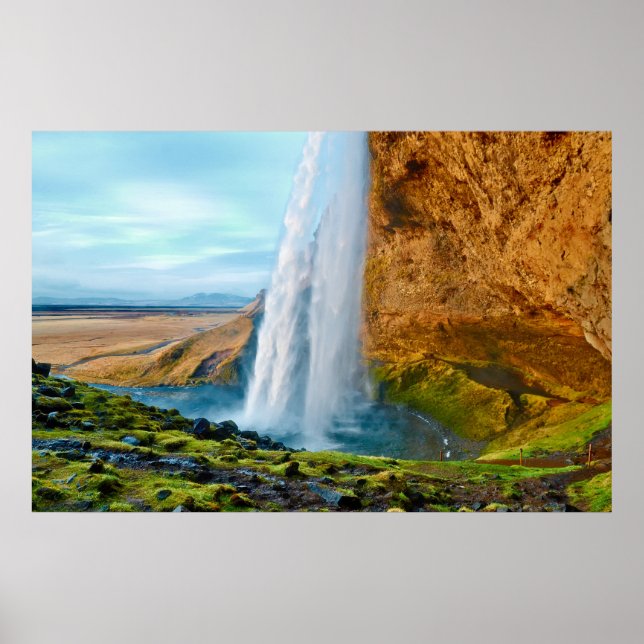 Seljalandsfoss Waterfall in Iceland Poster (Front)