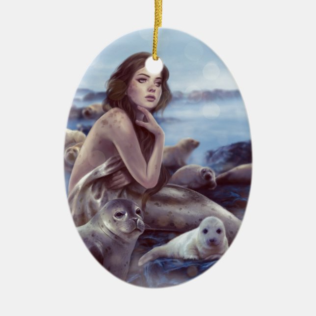 Selkie Ceramic Ornament (Front)