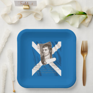 Selkirk Grace Burns Night And Scottish Saltire Paper Plate