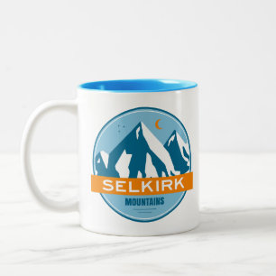 Selkirk Mountains British Columbia Stars Moon Two-Tone Coffee Mug