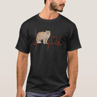 Selkirk Rex Cat Heartbeat EKG  Cat & Kitten T-Shirt