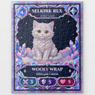 Selkirk Rex Cat, Rainbow Foil Art Jigsaw Puzzle