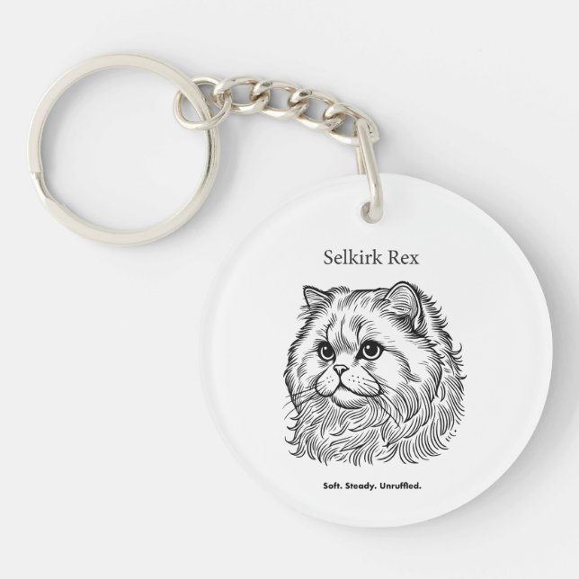 Selkirk Rex Portrait Key Ring (Front)