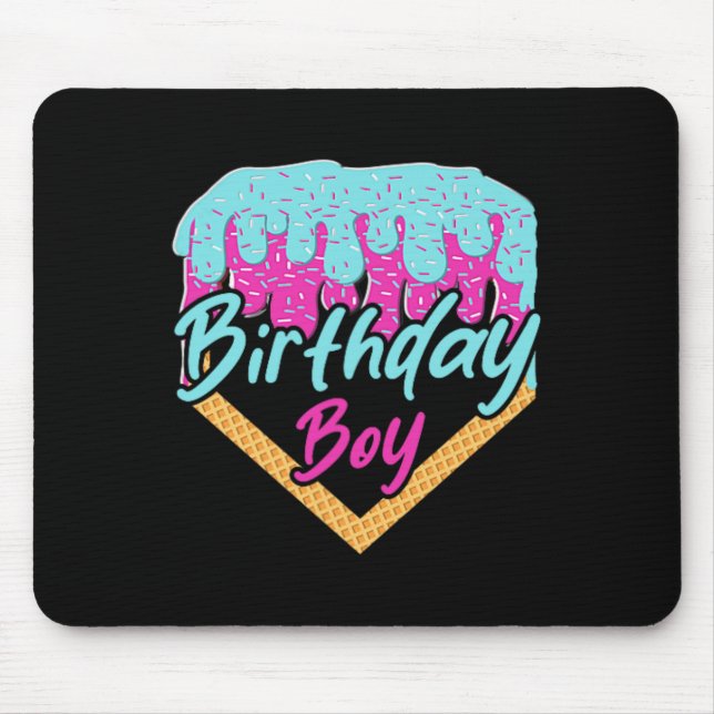 Sell 10 Year Old Ice Cream Drip 10th Birthday Boy  Mouse Pad (Front)