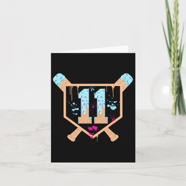 Sell 11 Year Old Ice Cream Drip 11th Birthday Boy  Card (Front)