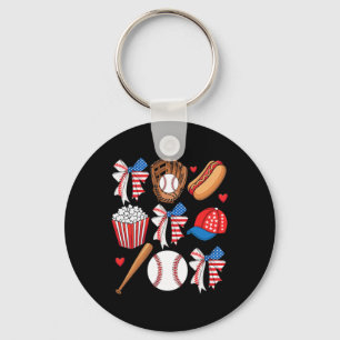 Sell 4th Of July Coquette Bow Women Girls Sell Mum Key Ring