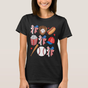 Sell 4th Of July Coquette Bow Women Girls Sell Mum T-Shirt