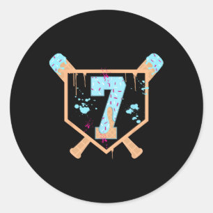 Sell 7 Year Old Ice Cream Drip 7th Birthday Boy Nu Classic Round Sticker