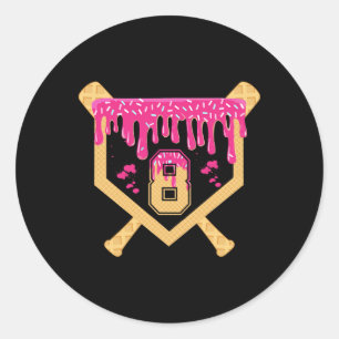 Sell 8 Year Old Birthday Drip 8th Birthday Ice Cre Classic Round Sticker