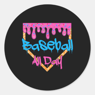 Sell All Day Drip Home Plate Ice Cream  Classic Round Sticker