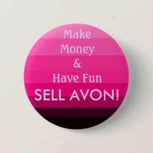 SELL AVON! 6 CM ROUND BADGE