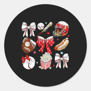 Sell Coquette Bow Drip Game Day Sell Mama Classic Round Sticker