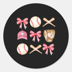Sell Coquette Bow Game Day Sell Season Women Girls Classic Round Sticker