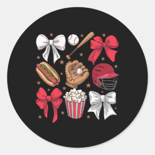 Sell Coquette Bow Mothers Day Stylish Sports Mum Classic Round Sticker