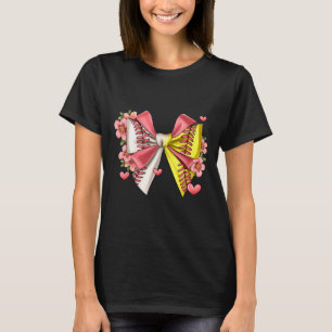 Sell Coquette Bow Softll Flower Game Day Women Gir T-Shirt