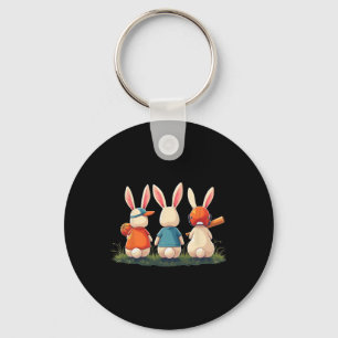 Sell Cute Easter Sports Bunnies Sketll Footll  Key Ring