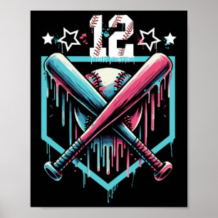 Sell Drip 12th Birthday Boys Number 12 Youth 12 Ye Poster
