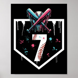 Sell Drip 7th Birthday Home Plate Boys Youth 7 Yea Poster