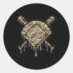 Sell Drip Camo Sell Diamonds Boys Sports Game Day  Classic Round Sticker