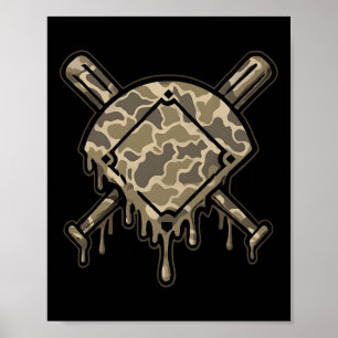 Sell Drip Camo Sell Diamonds Boys Sports Game Day Poster