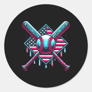 Sell Drip For Boys American Flag Usa Graphic Patri Classic Round Sticker
