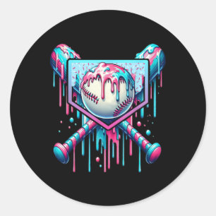 Sell Drip Graphic Ice Cream Drip Sell For Kids Boy Classic Round Sticker