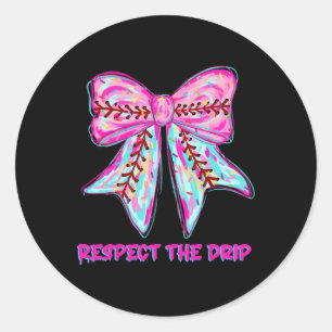 Sell Drip Ice Cream Dripping Coquette Bow Mama Sis Classic Round Sticker