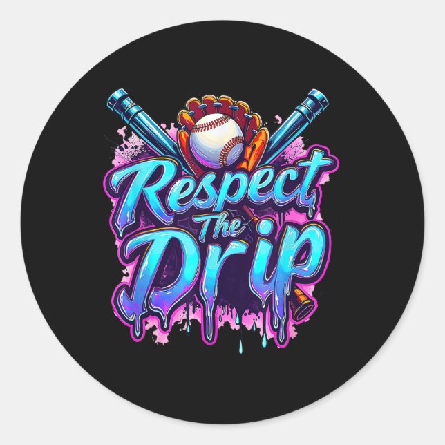 Sell Drip Ice Cream Dripping Respect The Drip 10  Classic Round Sticker (Front)