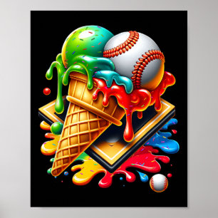 Sell Dripping Ice Cream Drip Softll Sport Poster