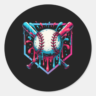 Sell Dripping Ice Cream Drip Youth Boys Sell 3  Classic Round Sticker
