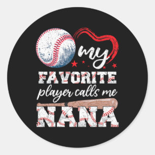 Sell Grandma My Favourite Player Calls Me Nana Sel Classic Round Sticker
