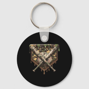 Sell Home Plate Drip Sell Ice Cream Camo Matching Key Ring