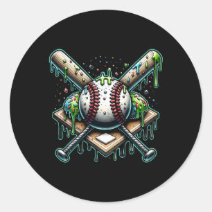 Sell Home Plate Ice Cream Drip Classic Round Sticker