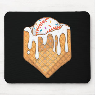 Sell Home Plate Ice Cream Drip Fun Sports Lover 1  Mouse Pad