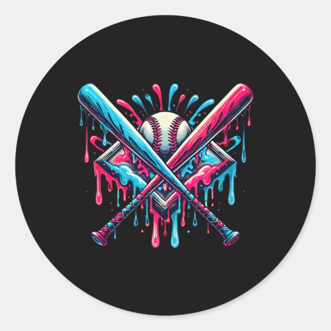 Sell Home Plate Ice Cream Drip Sprinkles Drip 2  Classic Round Sticker (Front)