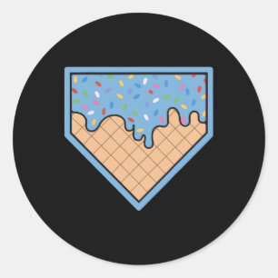 Sell Home Plate Ice Cream Drip With Sprinkles For Classic Round Sticker
