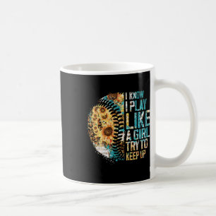 Sell I Play Like A Girl Softll Team Leopard Sunflo Coffee Mug