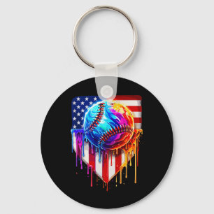Sell Ice Cream American Flag Drip Key Ring