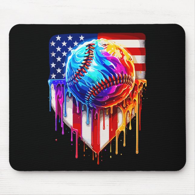 Sell Ice Cream American Flag Drip  Mouse Pad (Front)