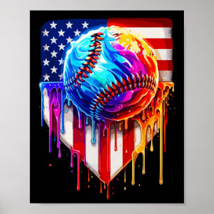 Sell Ice Cream American Flag Drip Poster