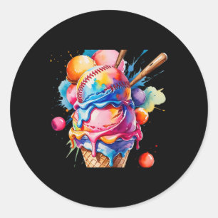 Sell Ice Cream Drip For Boys Sell And Girls Softll Classic Round Sticker