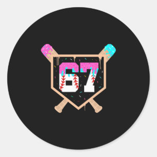 Sell Ice Cream Drip Number 67 Player 67th Birthday Classic Round Sticker