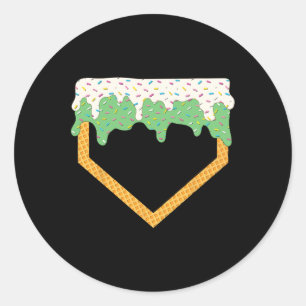Sell Ice Cream Dripping Sell Home Plate Drip 7  Classic Round Sticker