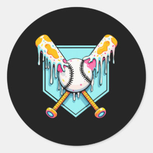 Sell Ice Cream Dripping Sell Home Plate Drip Boys Classic Round Sticker