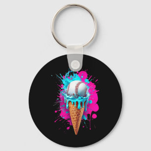 Sell Ice Cream Watercolor - Funny Sell Ice Cream Key Ring