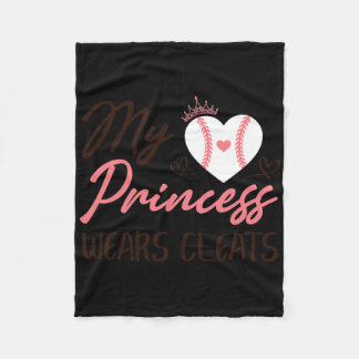 Sell Mom Dad My Princess Wears Cleats  Fleece Blanket