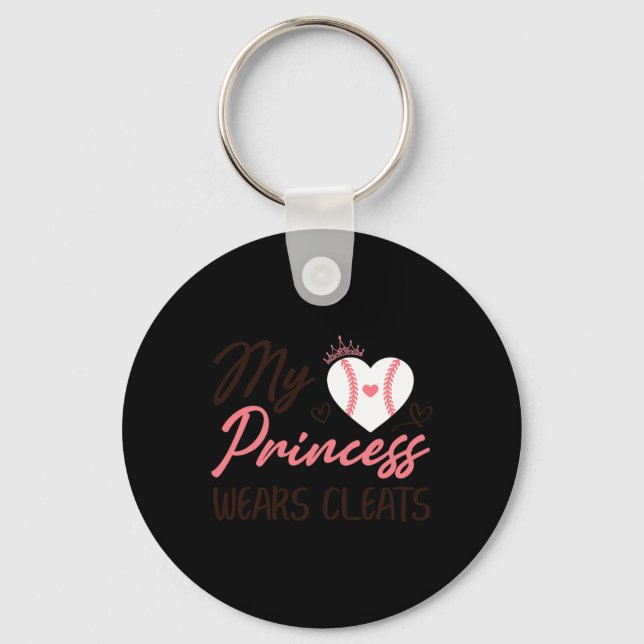 Sell Mom Dad My Princess Wears Cleats  Key Ring (Front)
